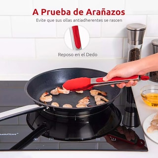 Foto 3 | Set De Pinzas De Cocina De Silicona De Acero Inoxidable Eo Safe Imports Esi-20708 Rojo