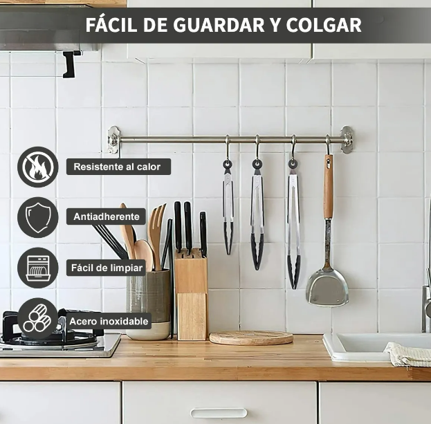 Foto 5 pulgar | Xtellar Pinzas Profesionales De Cocina De Acero Inoxidable Y Silicona  Juego De 3