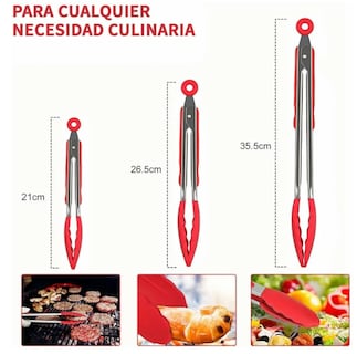 Foto 3 | Xtellar Pinzas Profesionales De Cocina De Acero Inoxidable Y Silicona Juego De 3