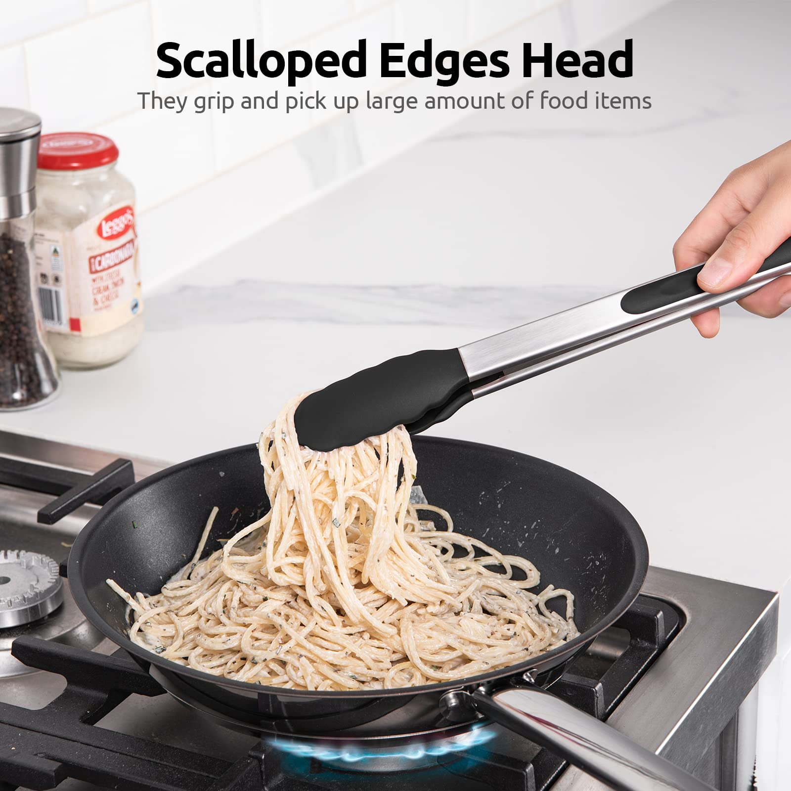 Foto 5 pulgar | Pinzas De Cocina U-taste De 30 Cm Grandes De Silicona Con Acero Inoxidable - Venta Internacional.