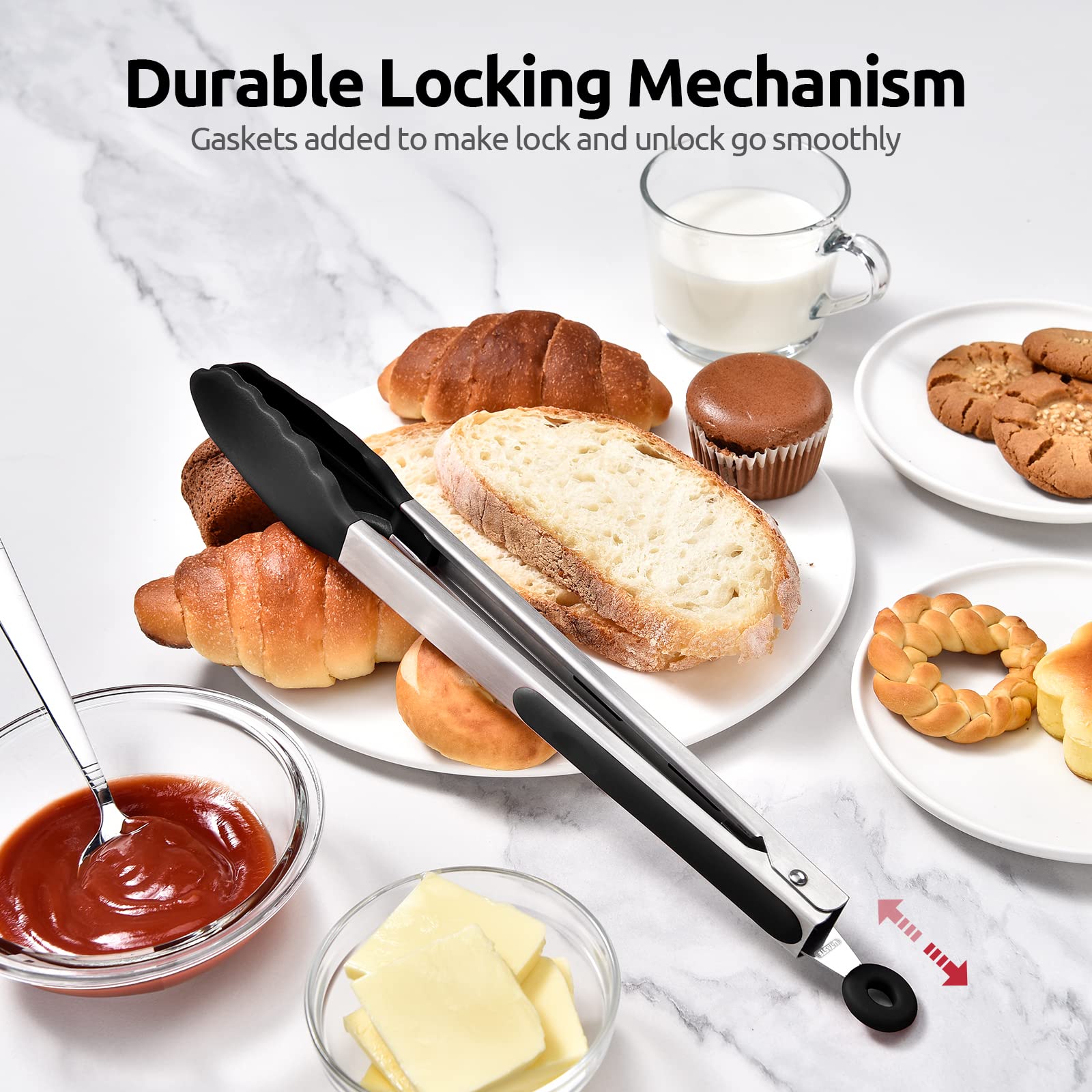 Foto 8 pulgar | Pinzas De Cocina U-taste De 30 Cm Grandes De Silicona Con Acero Inoxidable - Venta Internacional.
