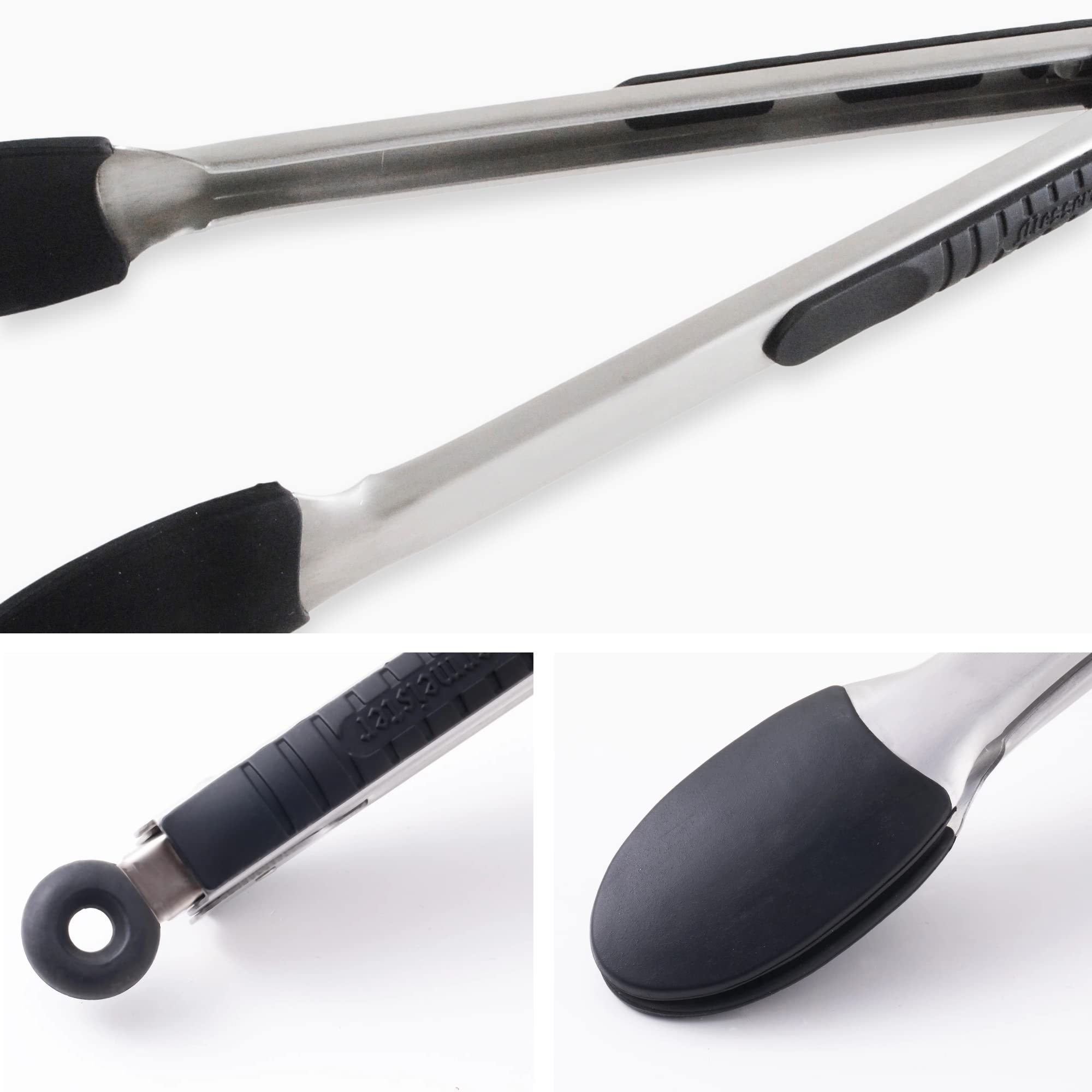 Foto 5 pulgar | Pinzas De Bloqueo Messermeister Con Revestimiento De Silicona  30 Cm  Color Negro - Venta Internacional.
