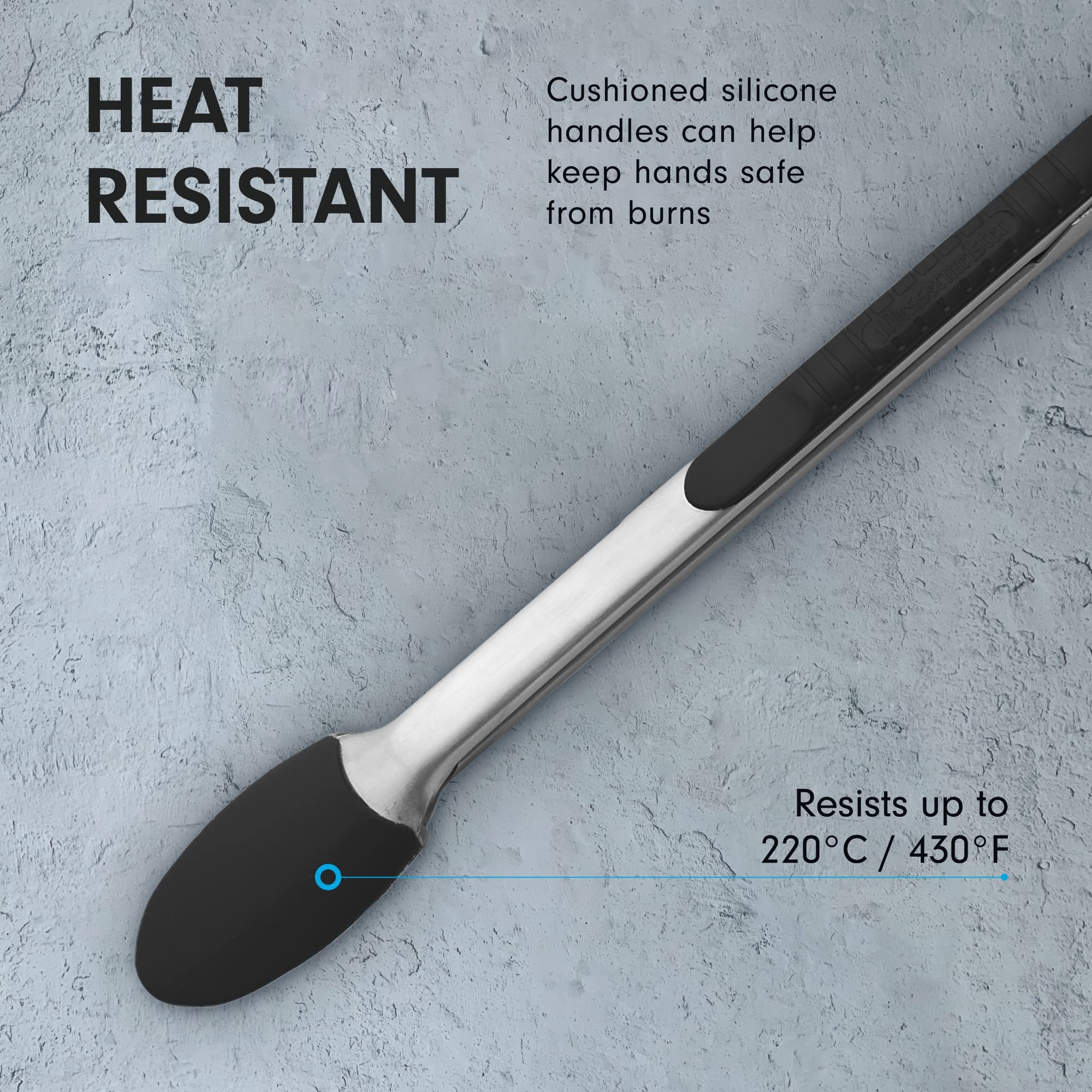 Foto 6 pulgar | Pinzas De Bloqueo Messermeister Con Revestimiento De Silicona  30 Cm  Color Negro - Venta Internacional.