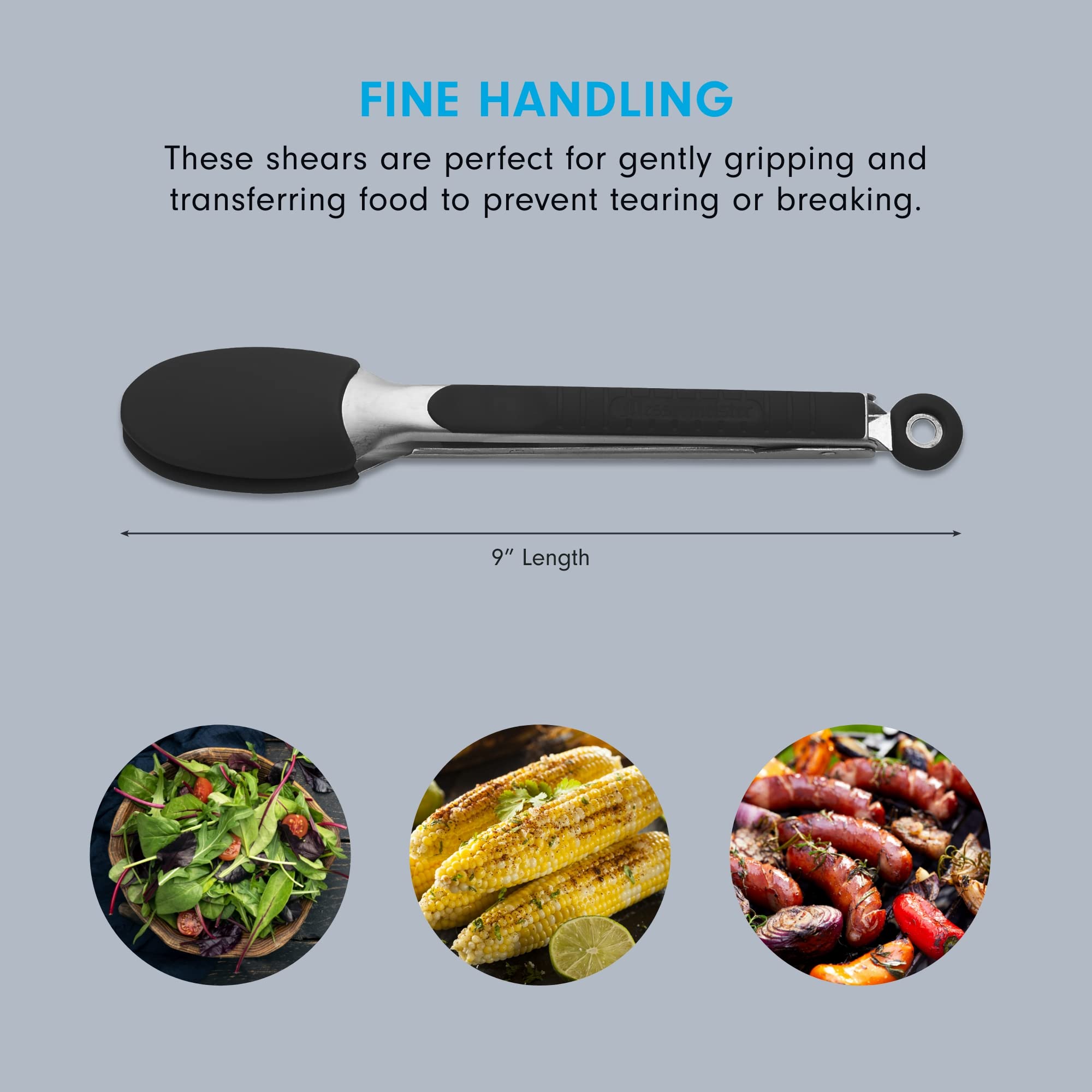Foto 4 pulgar | Pinzas De Bloqueo Messermeister Con Revestimiento De Silicona  23 Cm  Color Negro - Venta Internacional.