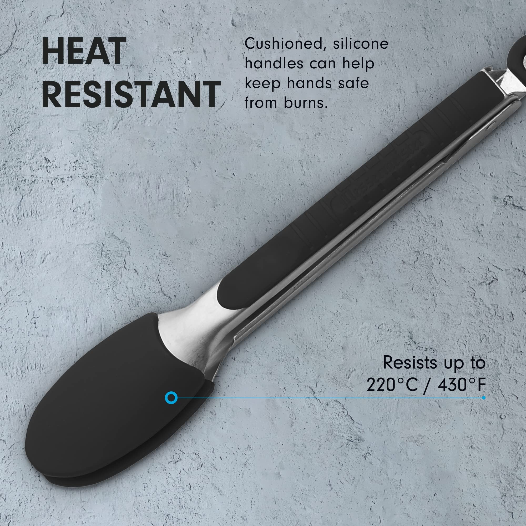 Foto 5 | Pinzas De Bloqueo Messermeister Con Revestimiento De Silicona  23 Cm  Color Negro - Venta Internacional.