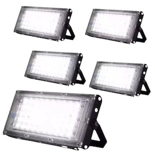 Foto 1 | Reflector Led 20w Luminario Exterior Carcasa Negro Luz Blanco Frío 5 Pzs