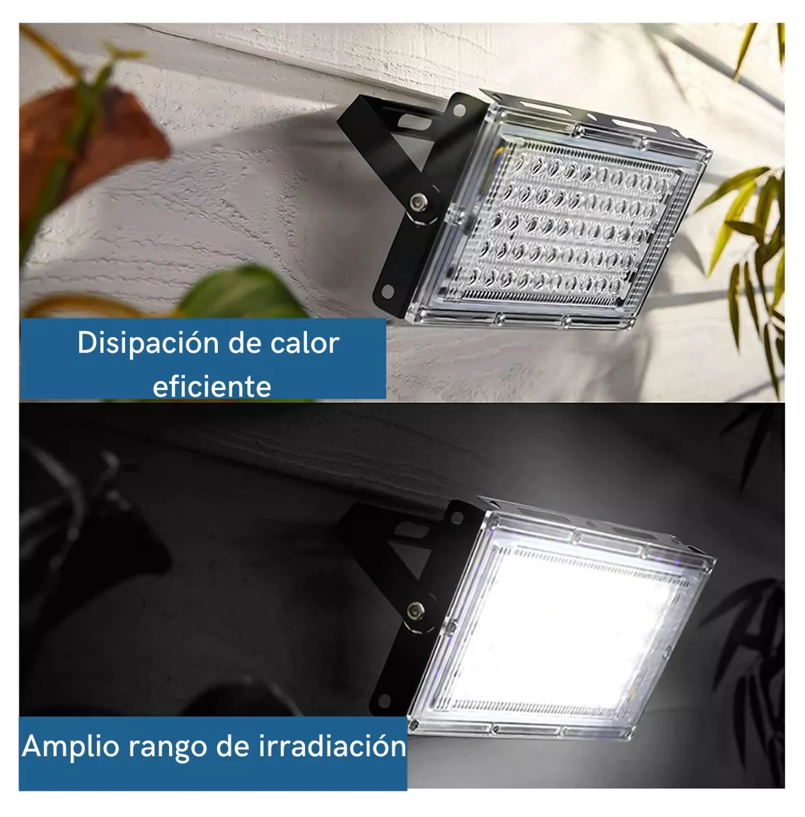 Foto 5 pulgar | Reflector Led 20w Luminario Exterior Carcasa Negro Luz Blanco Frío 5 Pzs