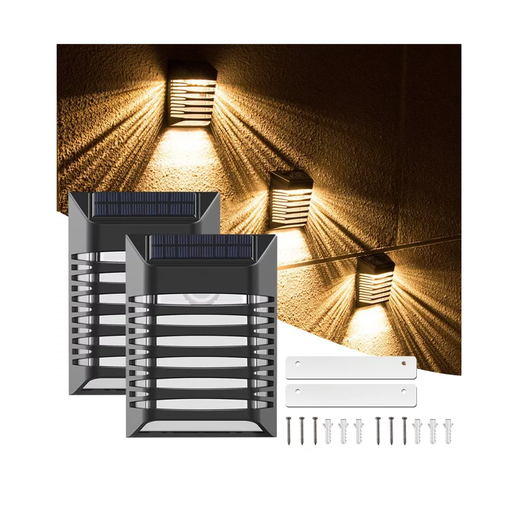 Foto 3 pulgar | Lámpara Solar Led para Exterior con Sensor de 2 Piezas