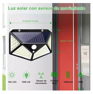 Foto 2 | Lámpara Solar Belug de Pared 8 Piezas
