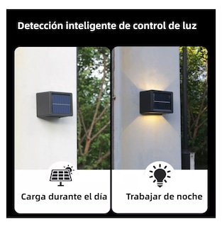 Foto 5 | Luces Solares De Pared Lampara Led Exterior Jardín Balcón 2 Pzs Negra
