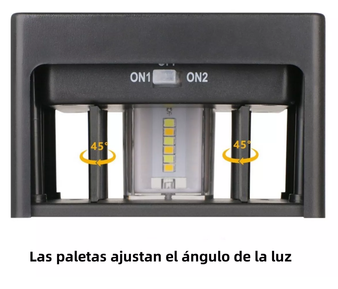 Foto 4 pulgar | Luces Solares De Pared Lampara Led Exterior Jardín Balcón 2 Pzs Negra