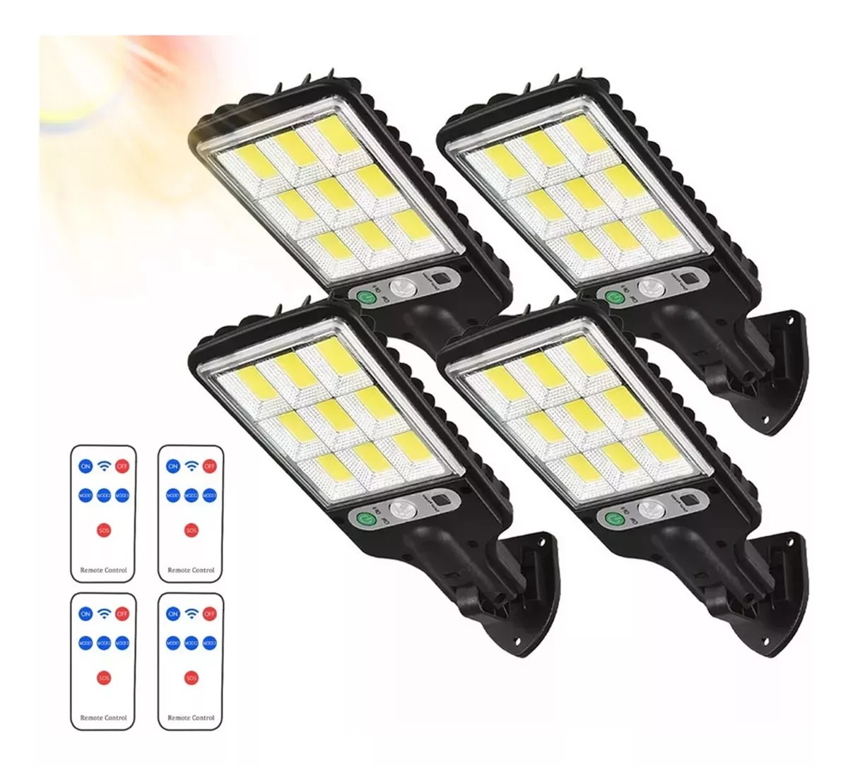 Kit 4 Lámparas Solares Para Exterior Con 3 Modos De Luz Y Sensor De Movimiento