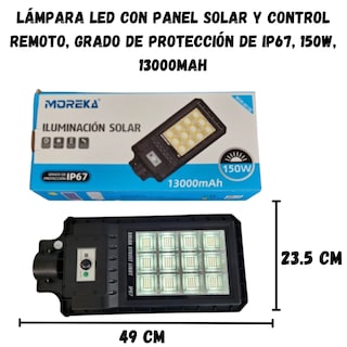 Foto 5 | Lámpara Led Con Panel Solar Y Control Remoto, Grado De Protección De Ip67, 150w, 13000mah