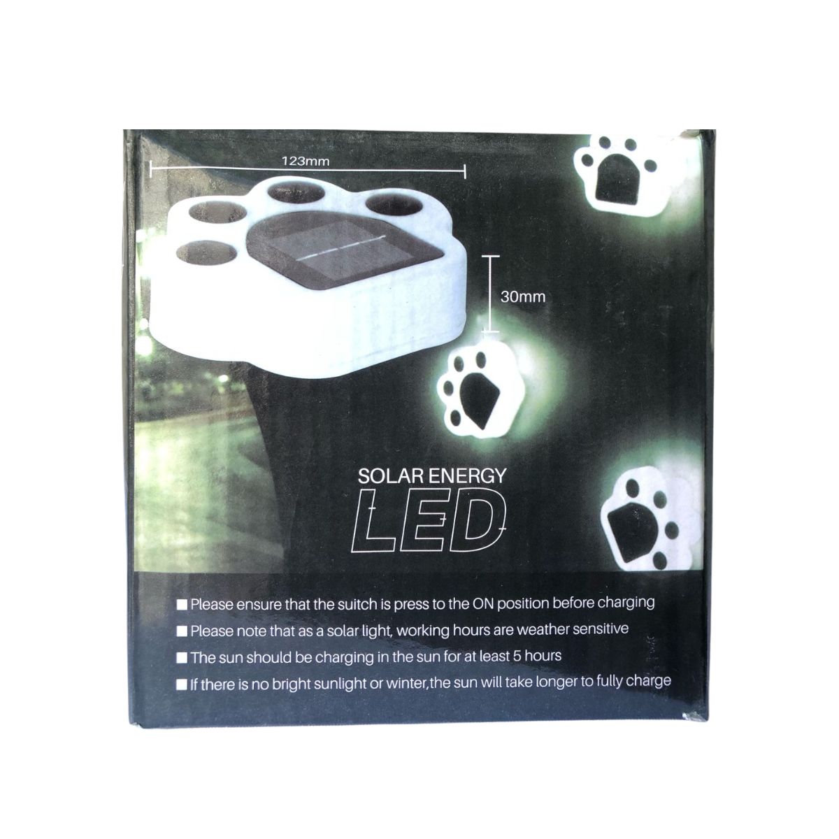 Foto 5 pulgar | Set De 4 Lámparas Solares Con Figura De Huellitas Para Exterior