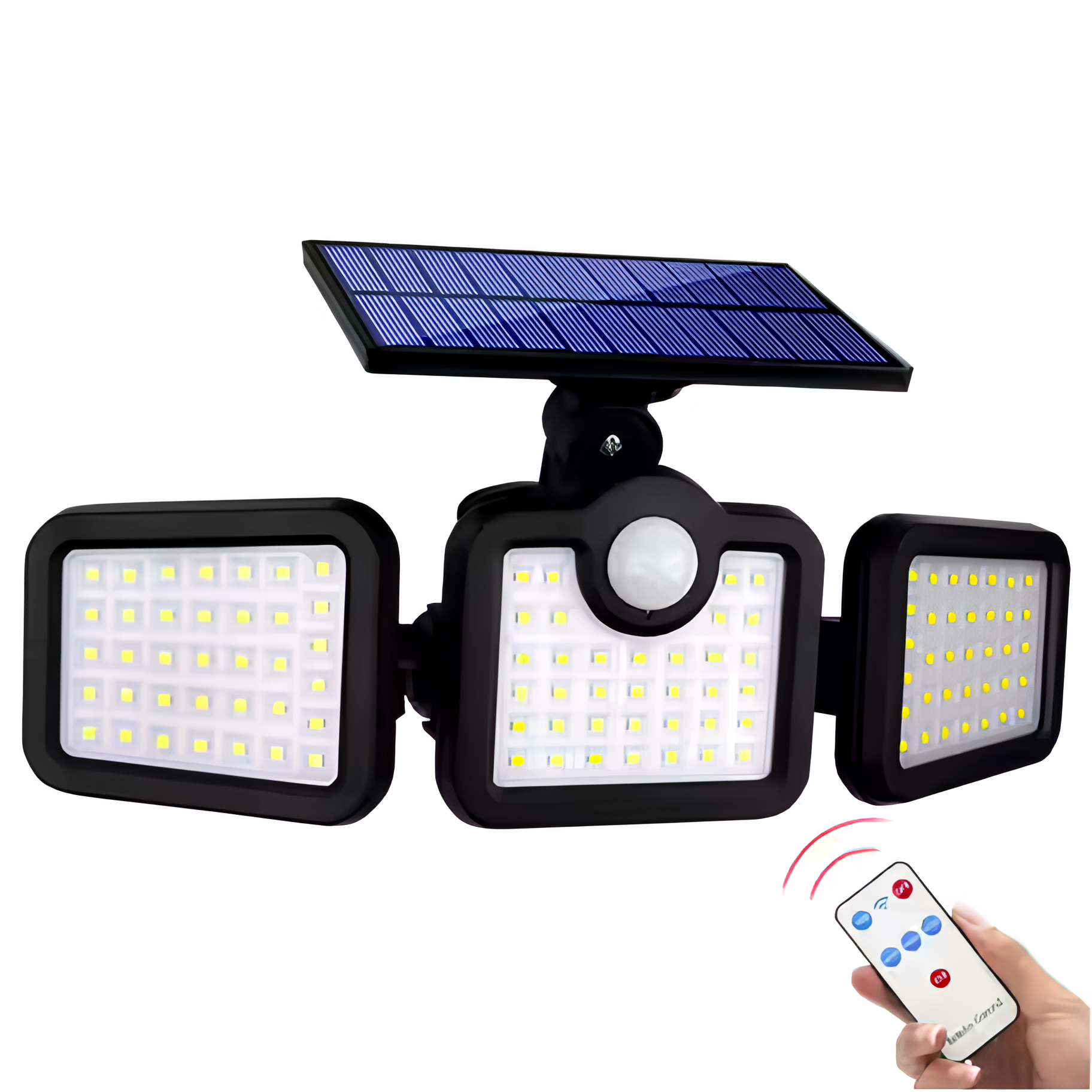 Foto 1 | Lámpara Solar Led, 3 Paneles, Sensor De Movimiento, Control Remoto, Iluminación De Seguridad