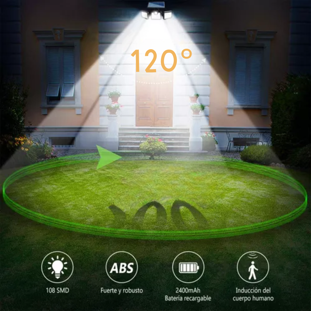 Foto 4 | Lámpara Solar Led, 3 Paneles, Sensor De Movimiento, Control Remoto, Iluminación De Seguridad