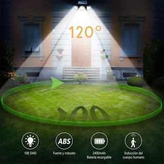 Foto 4 | Lámpara Solar Led, 3 Paneles, Sensor De Movimiento, Control Remoto, Iluminación De Seguridad