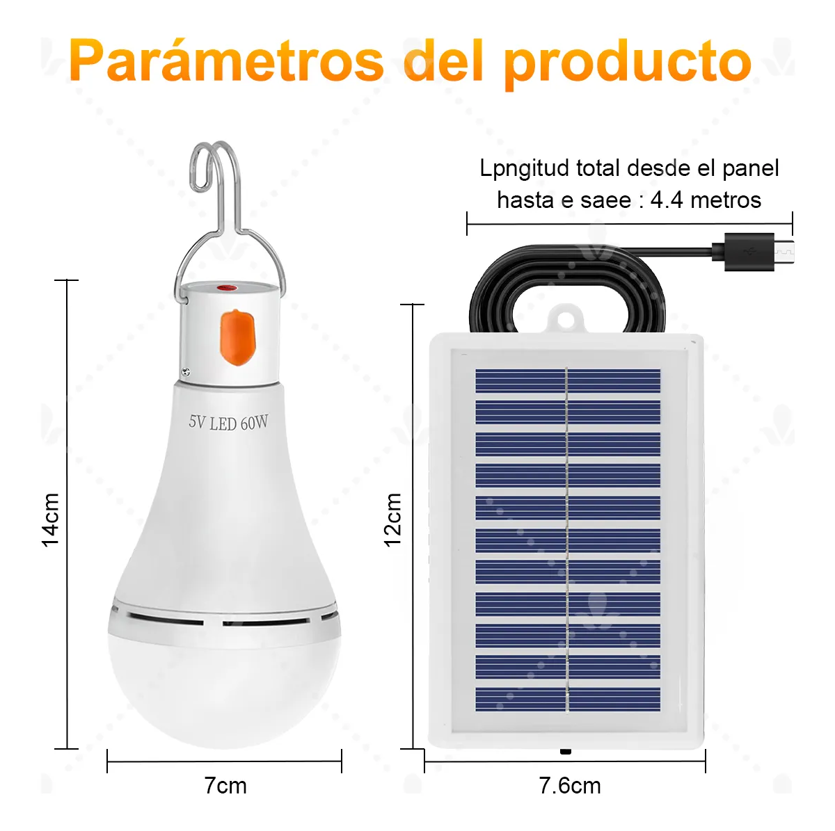 Foto 2 | Luz De Emergencia Belug Usb Solar Recargable Y Extraíble 60w 2 Pzs Blanco