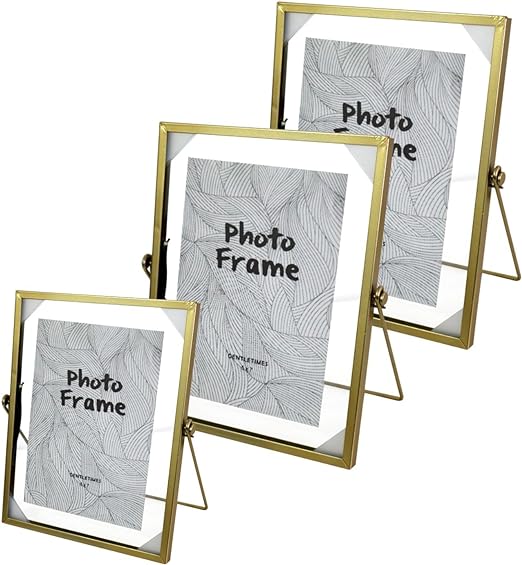Kit de 3 Portarretratos para Fotografía Ilios Innova Metálico color Dorado