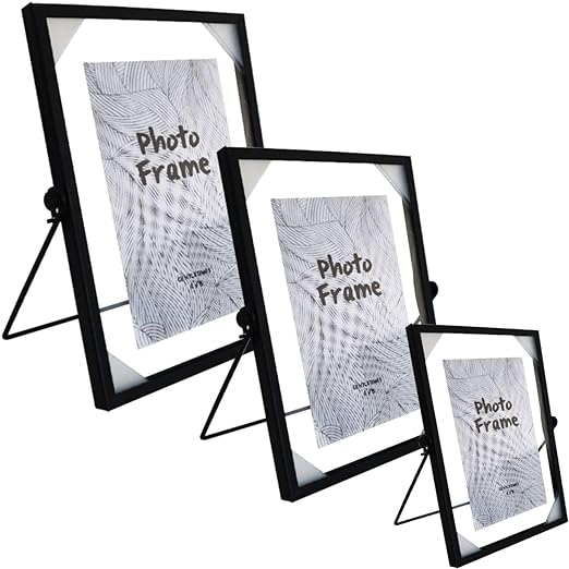 Kit de 3 Portarretratos Iliosinnova Metálico color Negro