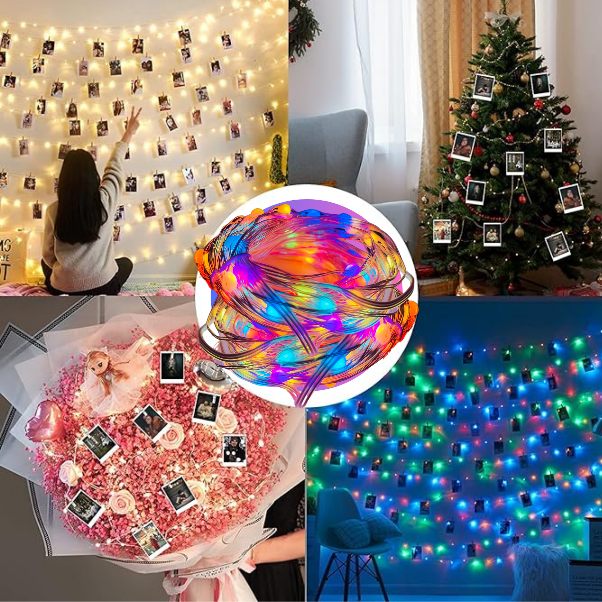 Foto 4 | Foto Clips Portaretratos Con Luz Led Decorativa Dosyu