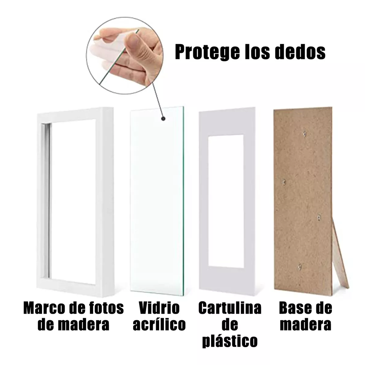 Foto 4 pulgar | 5 Pcs Marco De Fotos Decoración De Pared O Mesa Eo Safe Imports Esi-17590  Blanco
