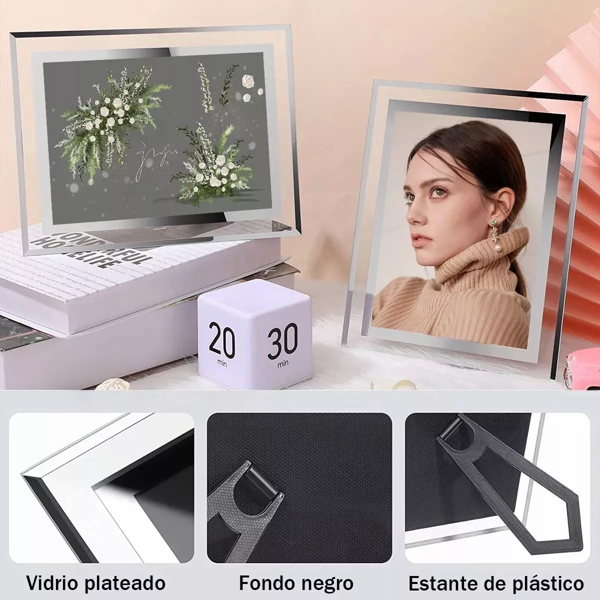 Foto 4 pulgar | Marco De Fotos, Juego De 4 Cristal Para Decoración Eo Safe Imports Esi-17592 Trnasparente