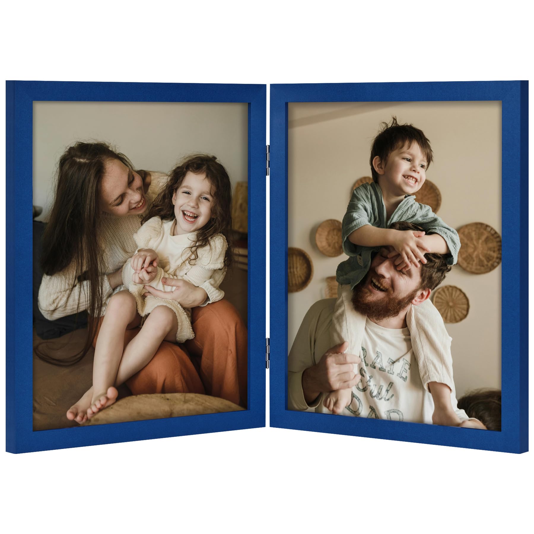 Marco De Fotos Decoruhome Double, 20 X 25 Cm, Vertical, Madera Azul - Venta Internacional.