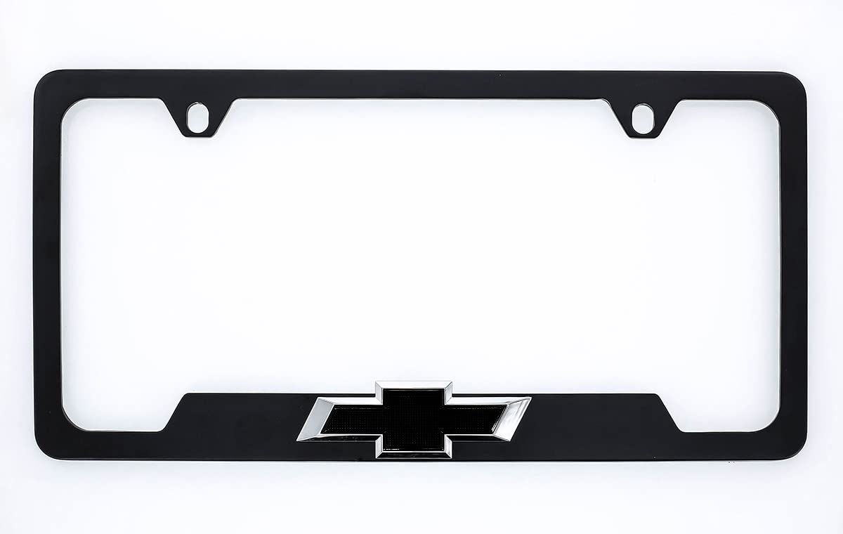 Foto 2 pulgar | Marco Para Matrícula Chevrolet, Color Negro Metálico, Con Corbatín 3d - Venta Internacional.