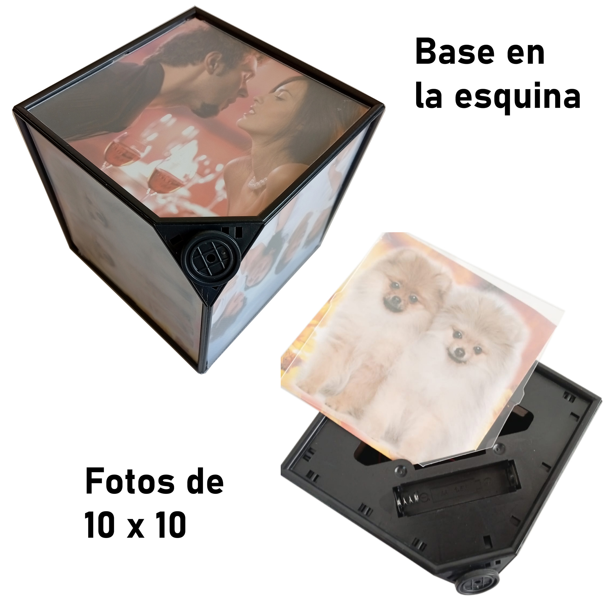 Foto 4 pulgar | Portarretrato de Plástico Chic Fantasy Cubo Giratorio 12 x 12 x 12 cm