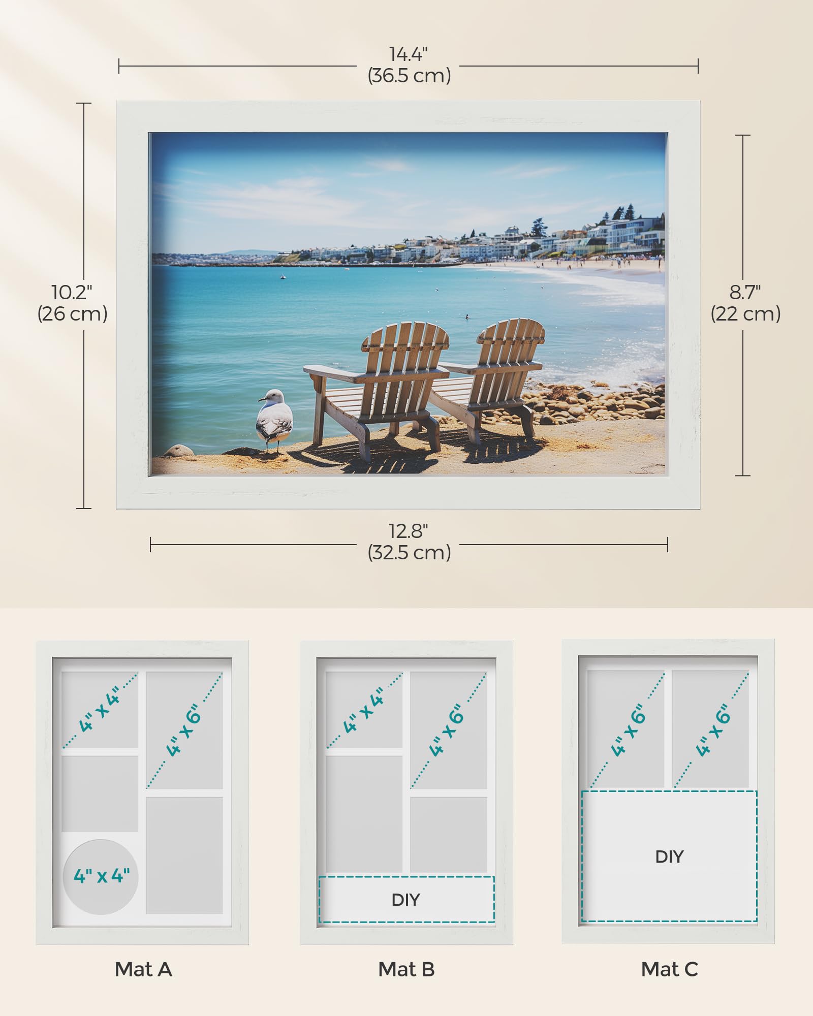 Foto 6 | Funda Con Memoria Negra Rústica Shadow Box Frame Songmics - Venta Internacional.