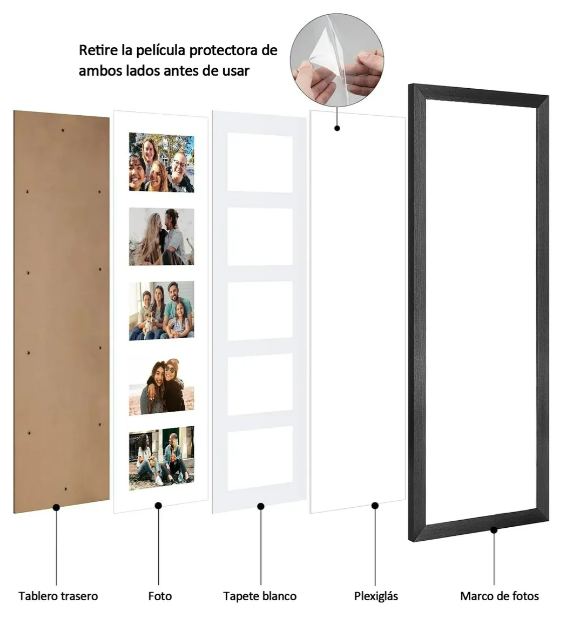 Foto 3 | Marco De Fotos Xtellar Premium  Set 2 Piezas 8x24 – Capacidad Para 5 Imágenes 4x6