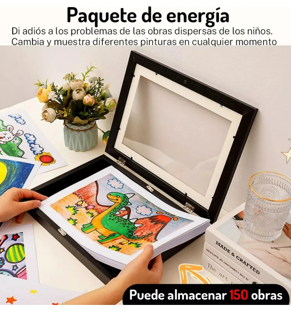 Foto 4 pulgar | Portaretratos Xtellar Para Niños Con Diseño Aspiracional A4 En Madera