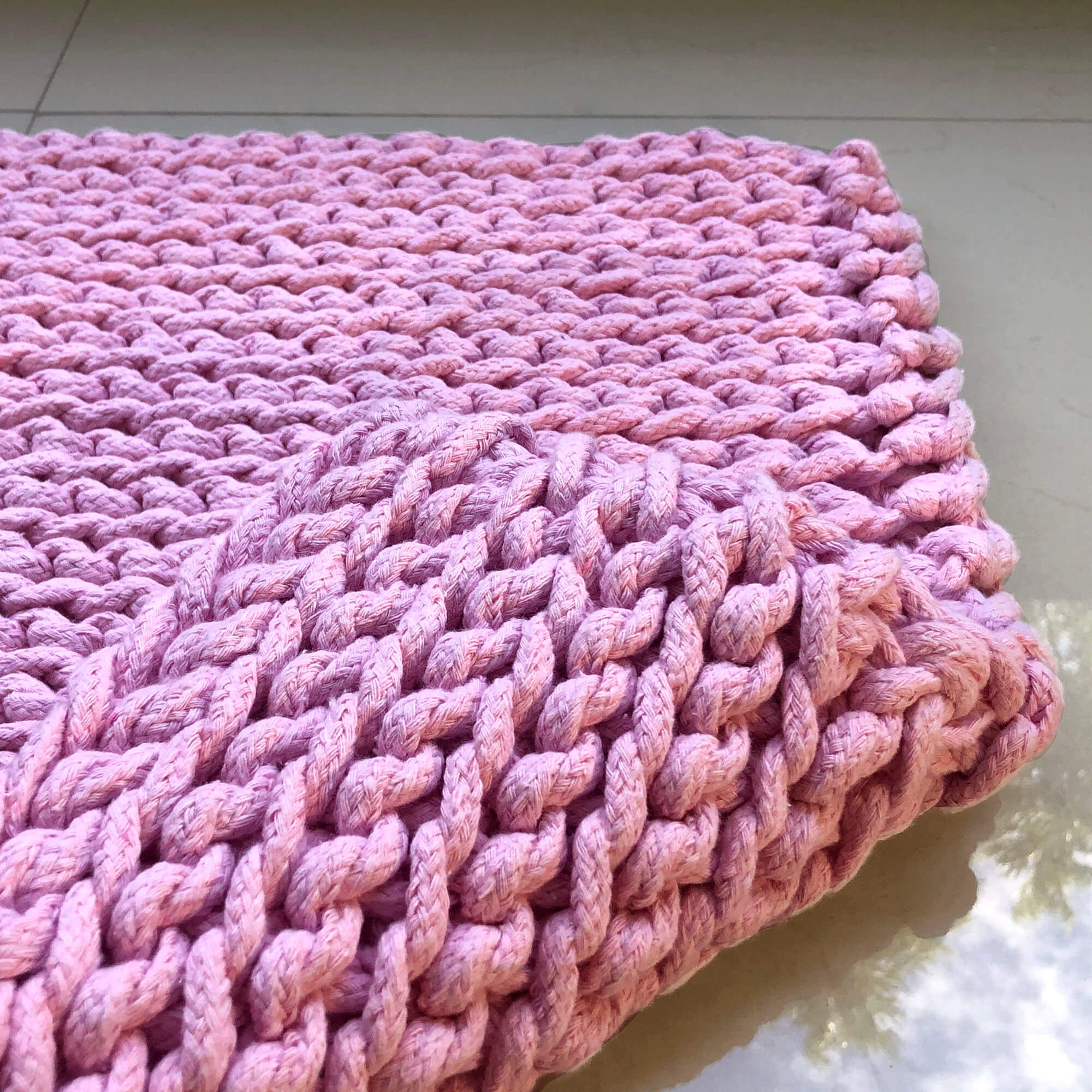 Foto 4 pulgar | Tapete Inhome Crochet color Rosa 50 x 80 cm