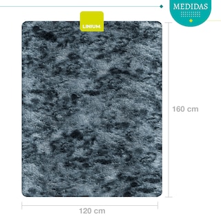 Foto 2 | Alfombra Tapete Suave Linium 160 X 120 Cm Gris Oxford