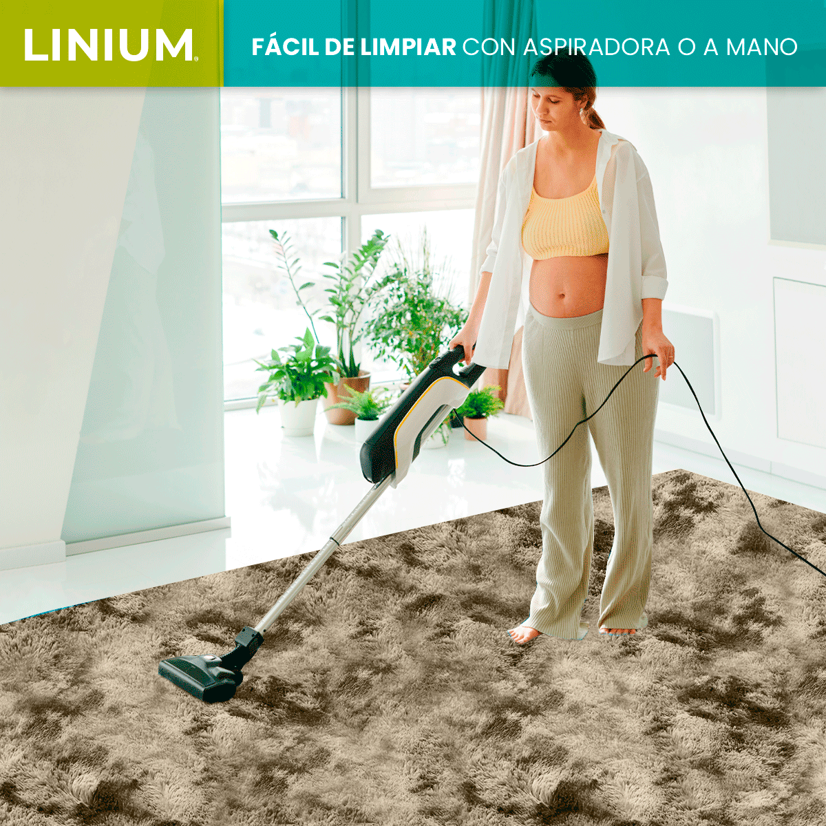 Foto 4 | Alfombra Suave Linium Café 200 x 160 cm