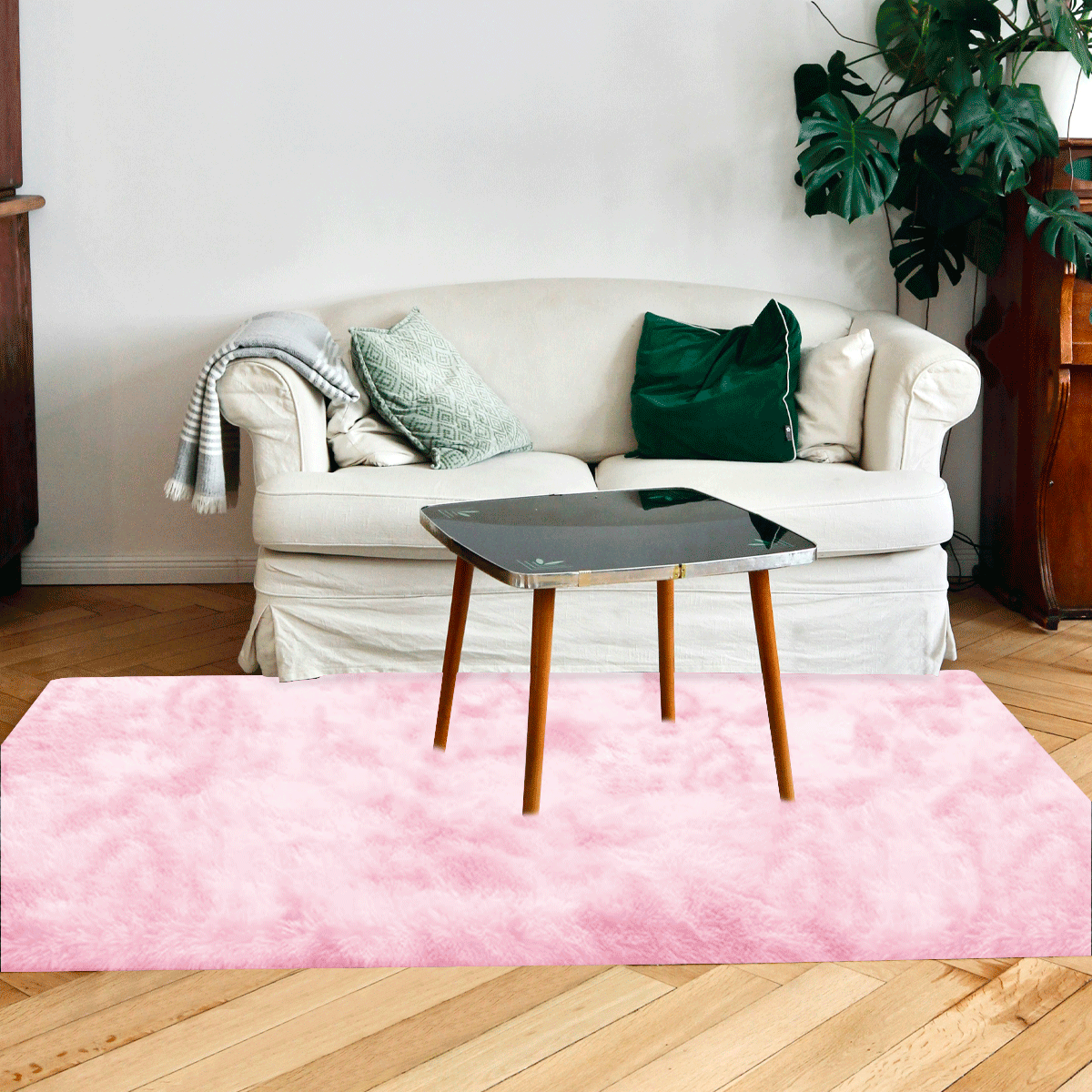 Foto 2 | Alfombra Tapete Suave Linium 160 X 120 Cm Rosa Palo
