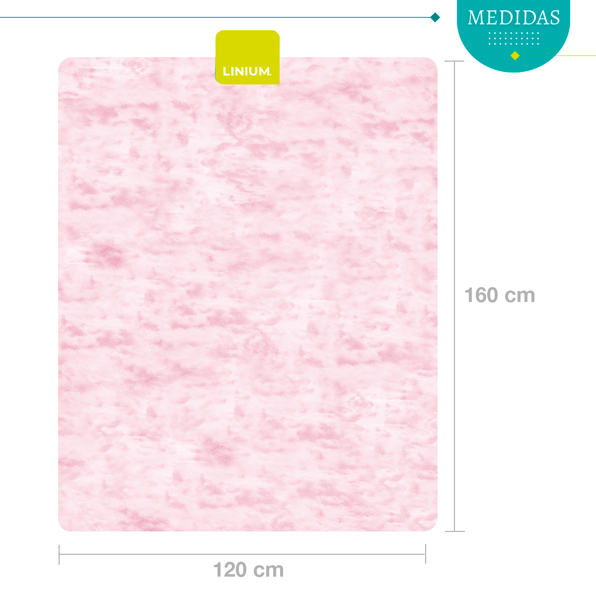 Foto 3 | Alfombra Tapete Suave Linium 160 X 120 Cm Rosa Palo
