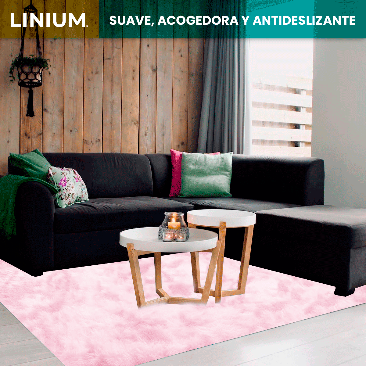 Foto 7 pulgar | Alfombra Tapete Suave Linium 160 X 120 Cm Rosa Palo