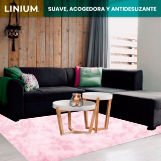 Foto 6 | Alfombra Tapete Suave Linium 160 X 120 Cm Rosa Palo