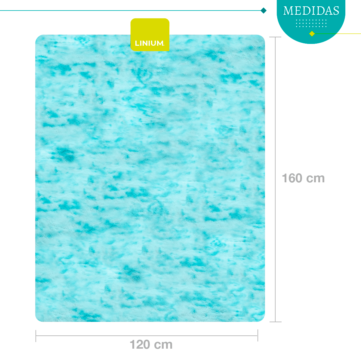 Foto 3 pulgar | Alfombra Tapete Suave Linium 160 X 120 Cm Azul Claro