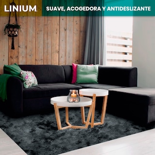 Foto 5 | Alfombra Tapete Suave Linium 160 X 120 Cm Negro