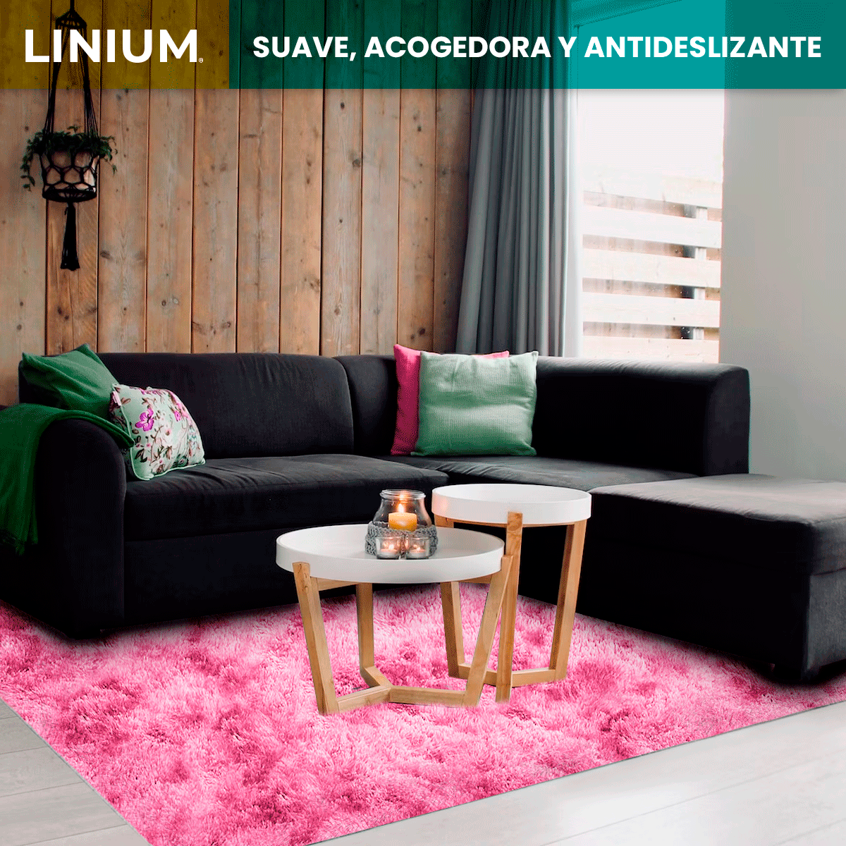 Foto 6 pulgar | Alfombra Tapete Suave Linium 160 X 120 Cm Rosa