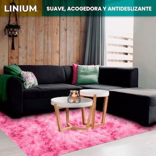 Foto 5 | Alfombra Tapete Suave Linium 160 X 120 Cm Rosa