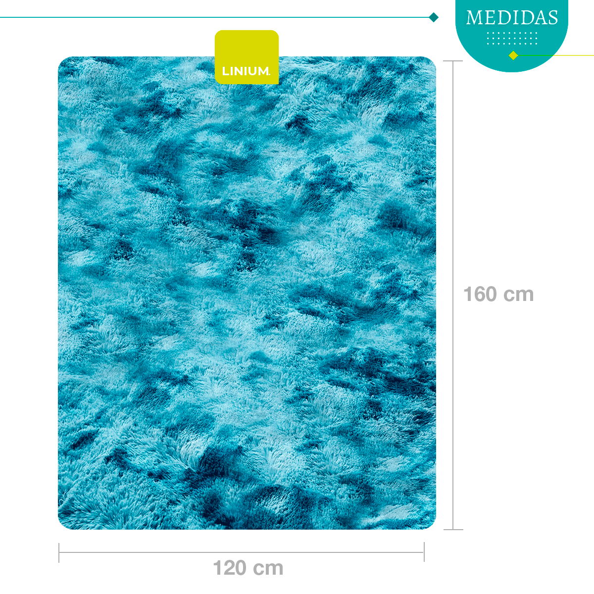 Foto 3 pulgar | Alfombra Tapete Suave Linium 160 X 120 Cm Azul