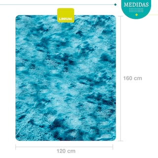 Foto 2 | Alfombra Tapete Suave Linium 160 X 120 Cm Azul