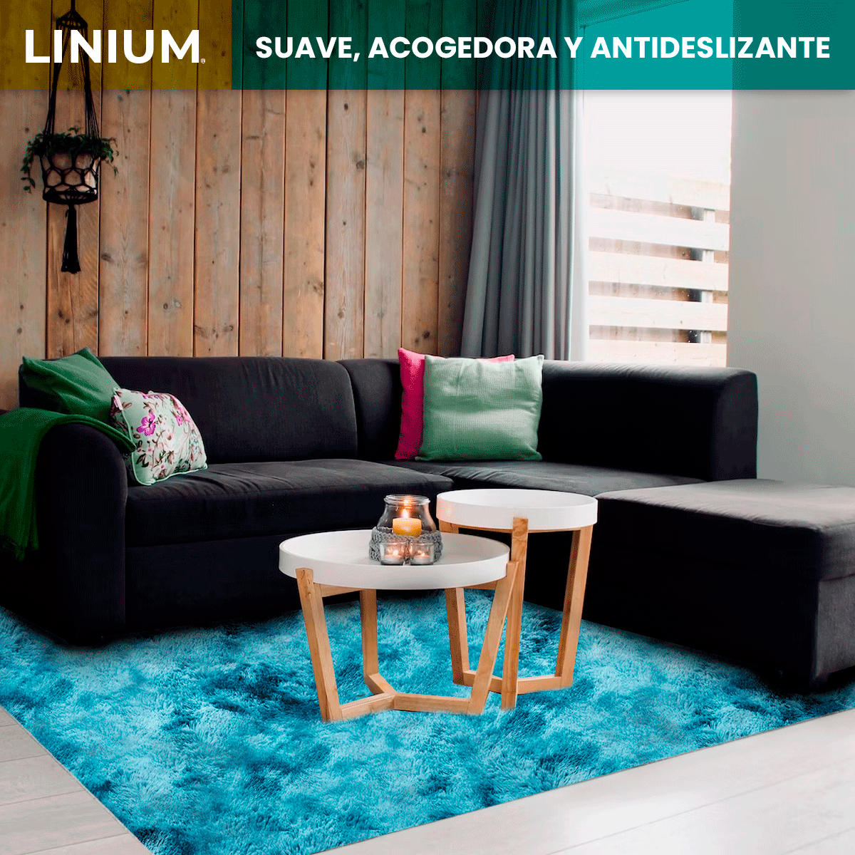 Foto 6 pulgar | Alfombra Tapete Suave Linium 160 X 120 Cm Azul
