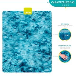 Foto 6 | Alfombra Tapete Suave Linium 160 X 120 Cm Azul