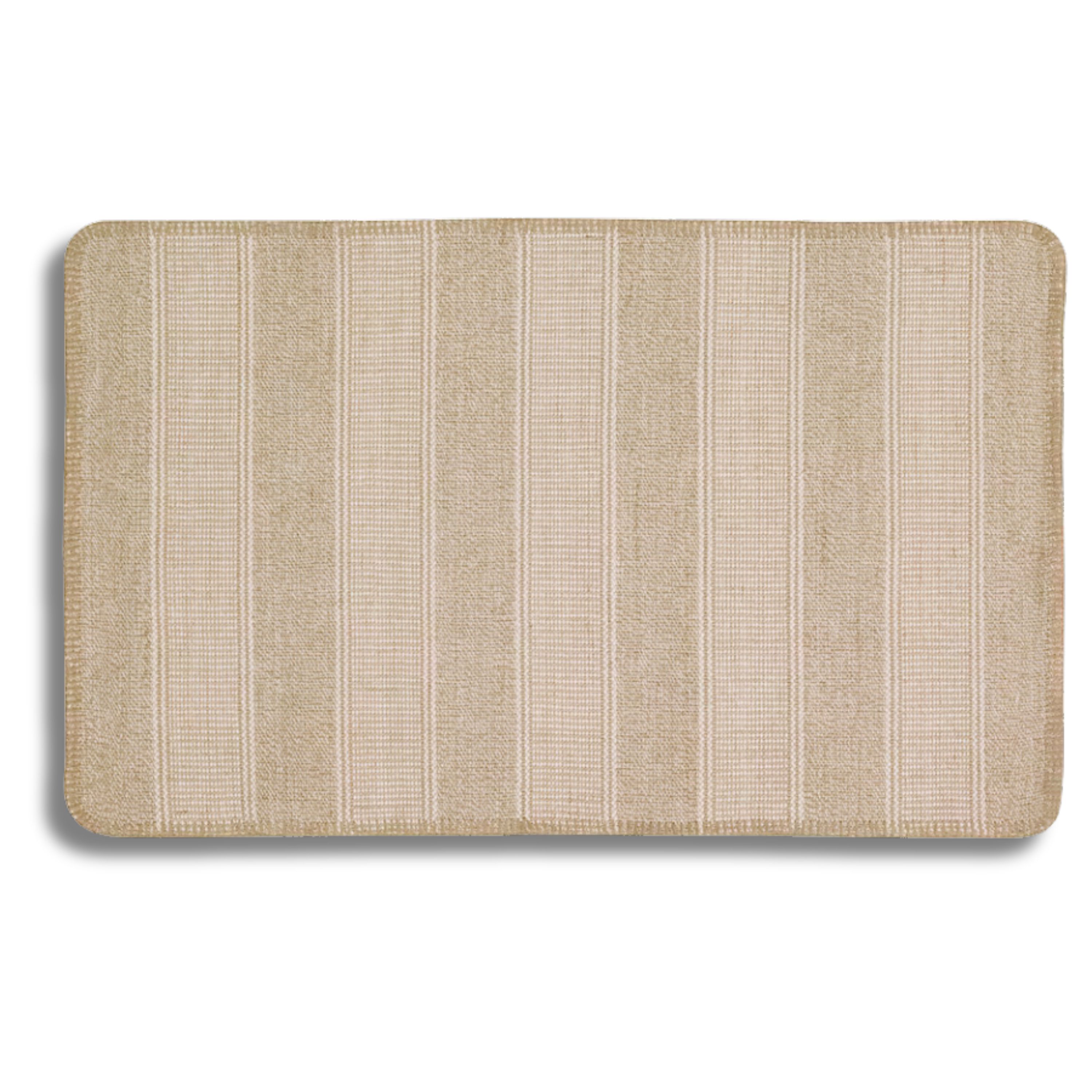 Tapete De Algodón Y Yute Beige-blanco 50x80 Cm - Duradero Cálido Y Elegante