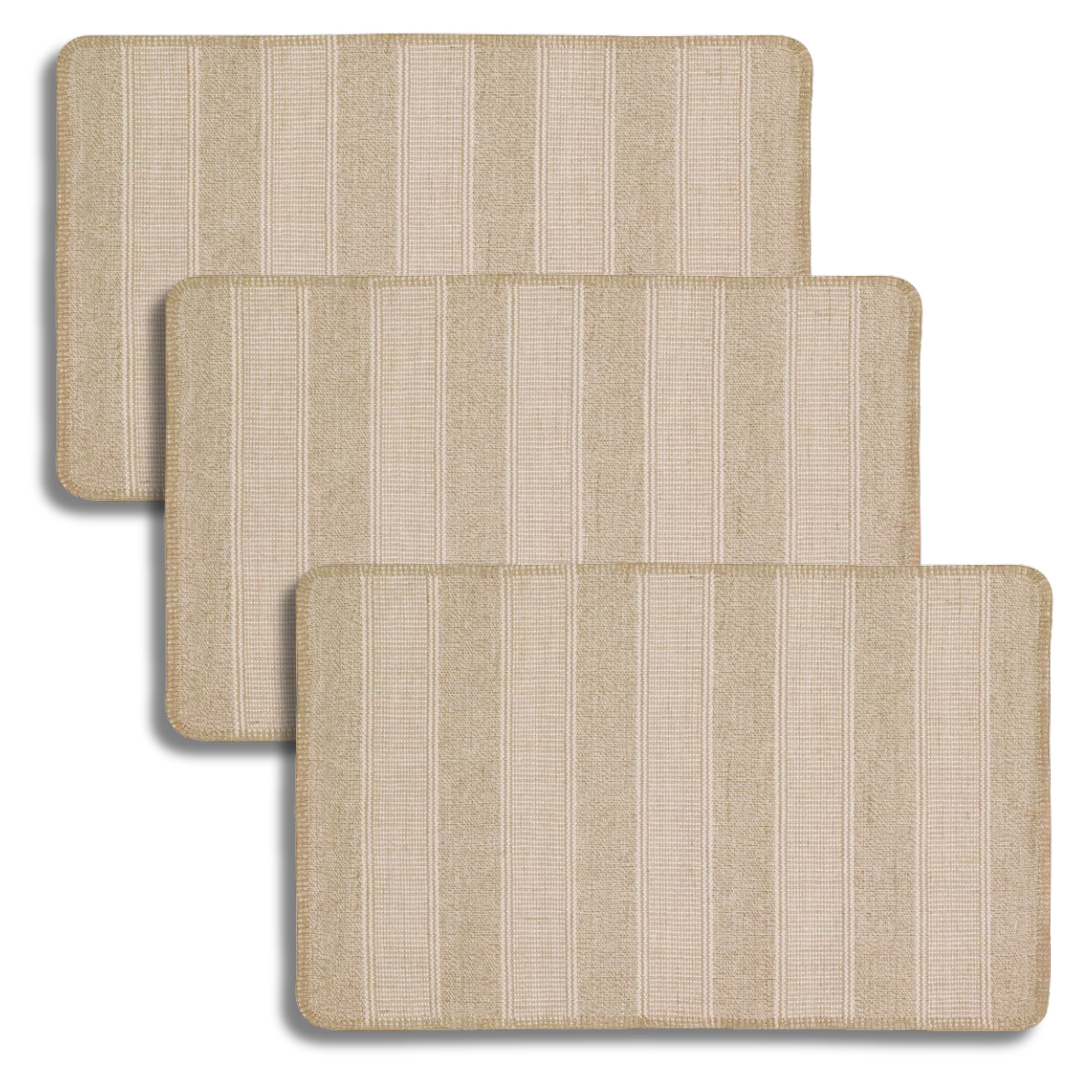 Foto 2 pulgar | Tapete De Algodón Y Yute Beige-blanco 50x80 Cm - Duradero Cálido Y Elegante 3pzs